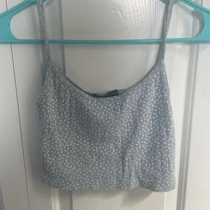 blue floral brandy tank top